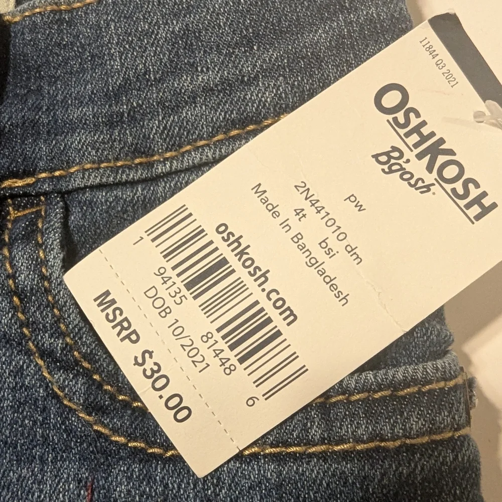 OshKosh B'sGosh Boy's Straight Denim Jeans Size 4T